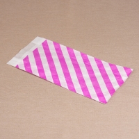 BontaBag 1 kg-os papírtasak lila-fehér csíkos design mintával - 200 db